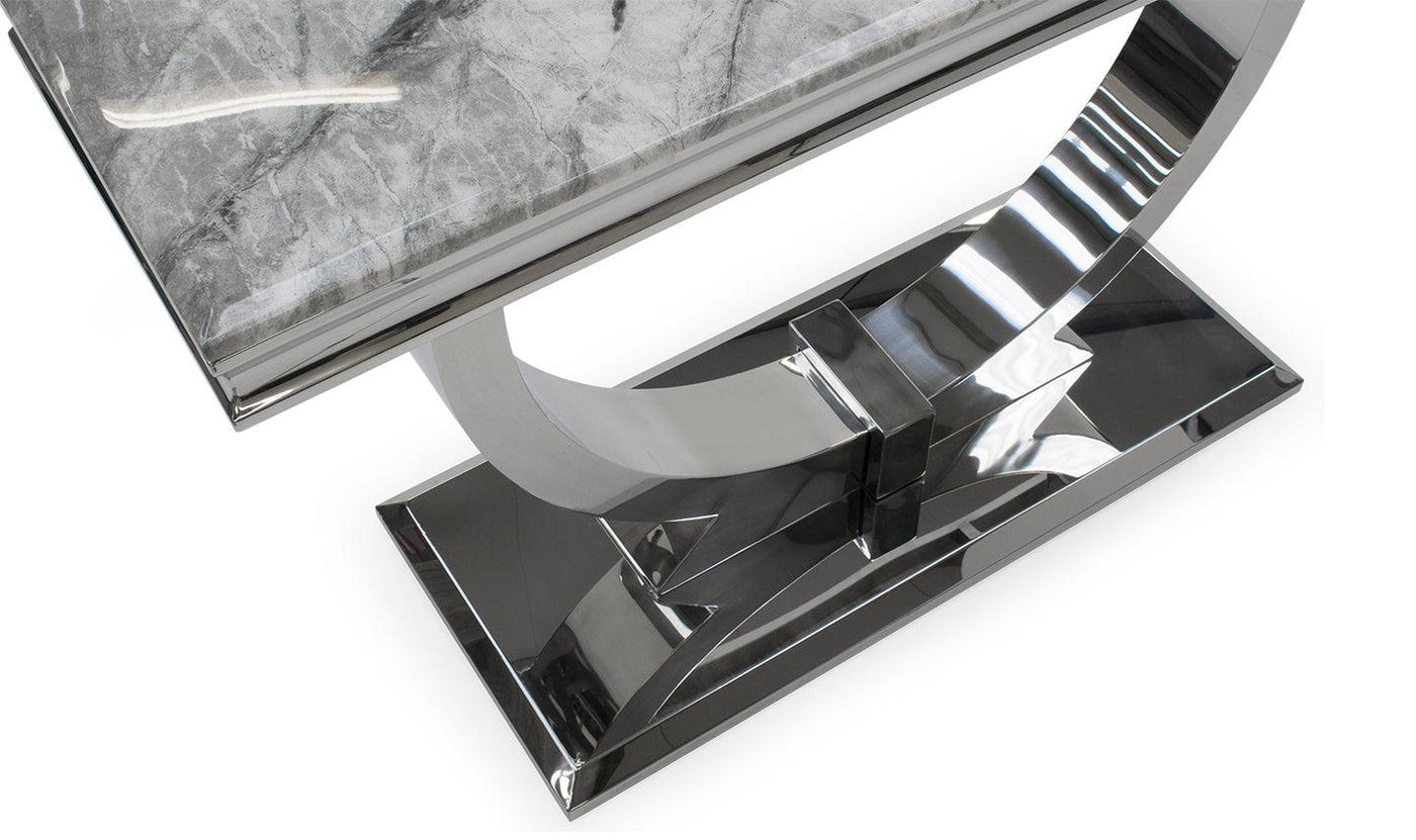 Arianna 120cm Grey Marble Console Table-Esme Furnishings