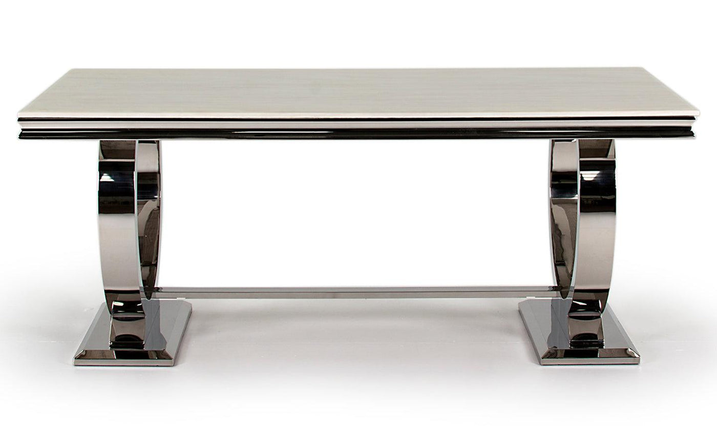 Arianna 200cm Cream Marble Dining Table-Esme Furnishings