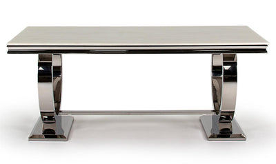 Arianna 200cm Cream Marble Dining Table-Esme Furnishings