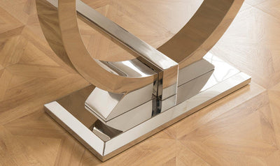 Arianna 200cm Cream Marble Dining Table + Belle Champagne Velvet Dining Chairs-Esme Furnishings