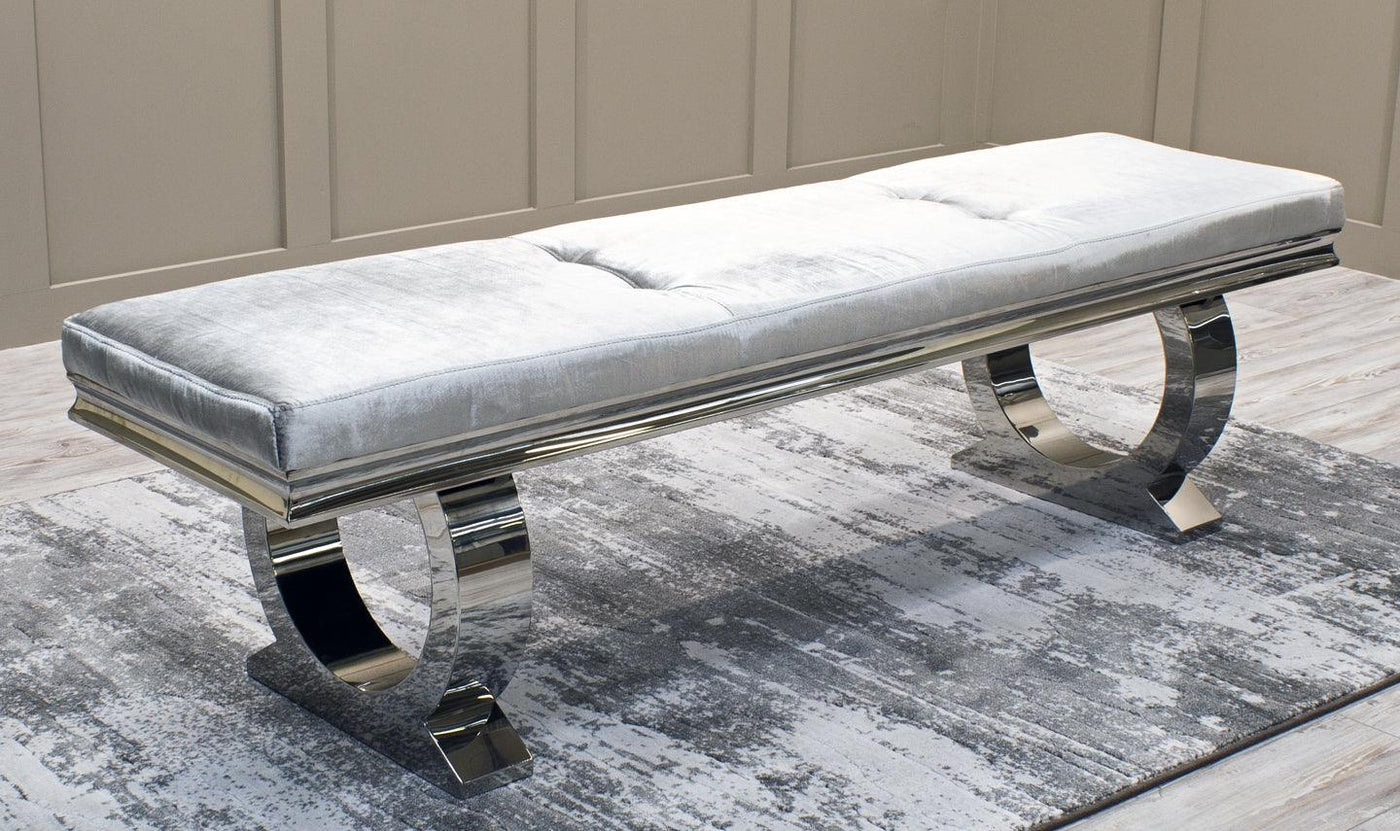 Arianna 180cm Plush Soft Velvet Dining Bench - 3 Colours-Esme Furnishings