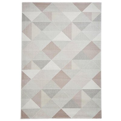 Aurora 53514 Geometric Soft Rugs in Grey Rose-Esme Furnishings