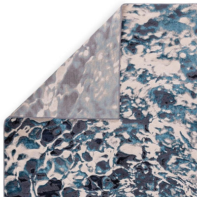 Aurora Foam AU21 Abstract Marble Rugs in Blue-Esme Furnishings