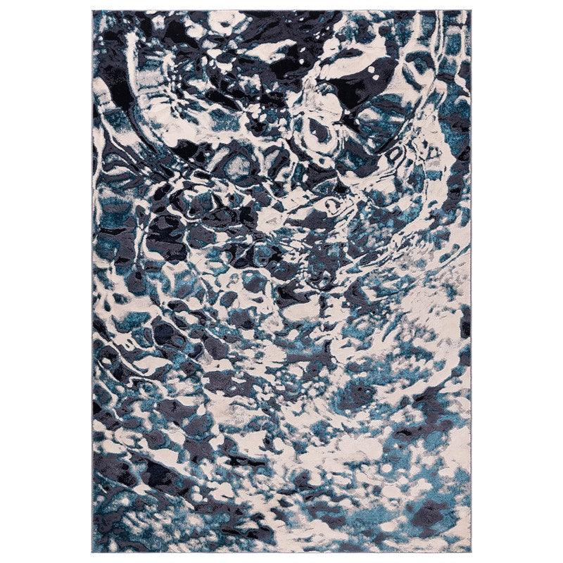 Aurora Foam AU21 Abstract Marble Rugs in Blue-Esme Furnishings