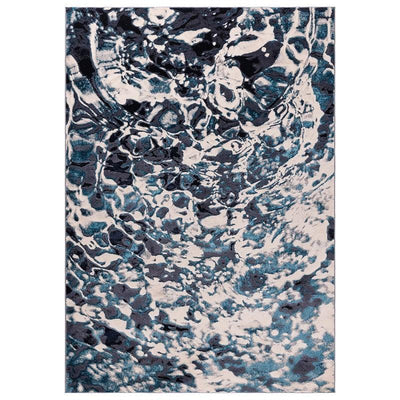 Aurora Foam AU21 Abstract Marble Rugs in Blue-Esme Furnishings