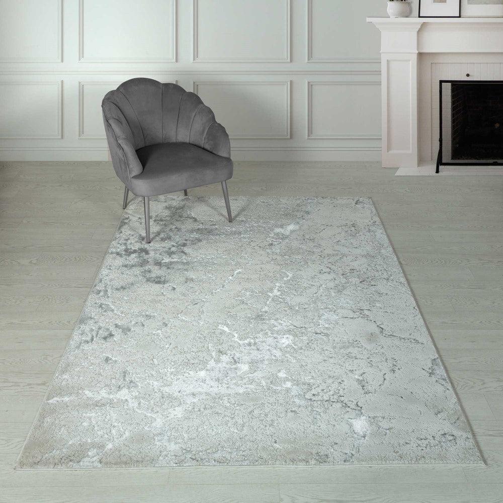 Aurora Solar AU03 Marble Rugs in Silver Grey-Esme Furnishings