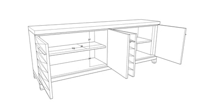 Cassis Sideboard with Gold Handles-Esme Furnishings