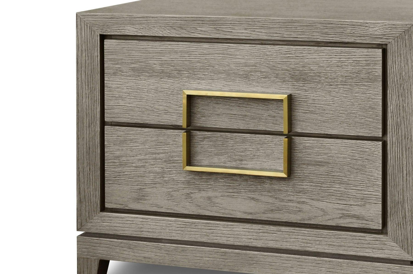 Lucca 2-Drawer Bedside Cabinet Grey Oak Veneer with Gold Handles-Esme Furnishings