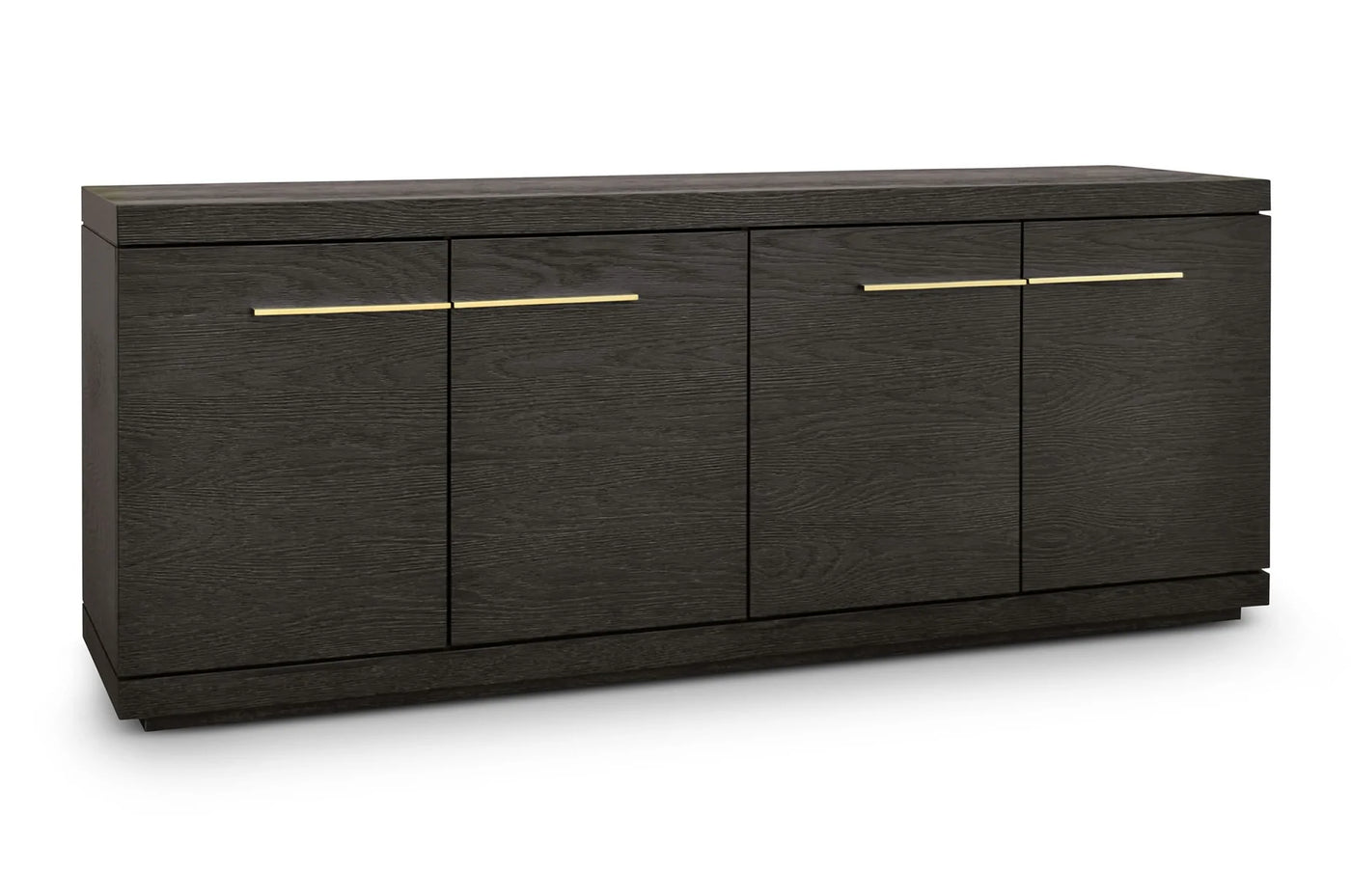 Sorrento 4-Door Sideboard In A Dark Oak Veneer With Gold Handles-Esme Furnishings