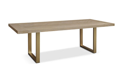 Valencia Grey Parquet Top Dining Table with Gold Brass Base-Esme Furnishings