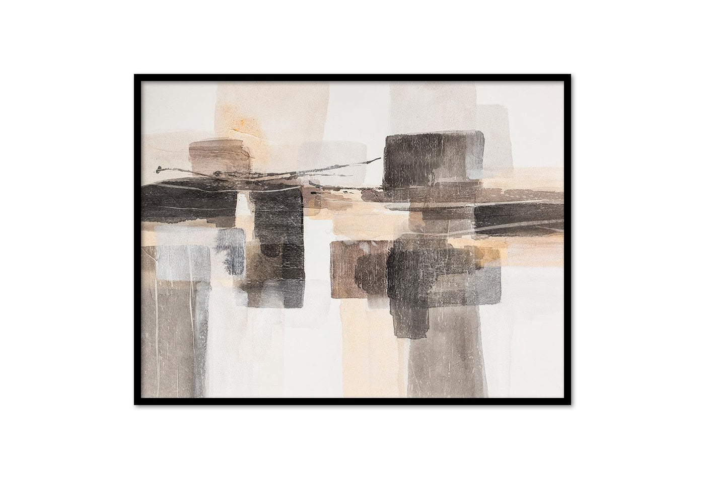 Large Modern Oil on Canvas 03 with a Black Frame-Esme Furnishings