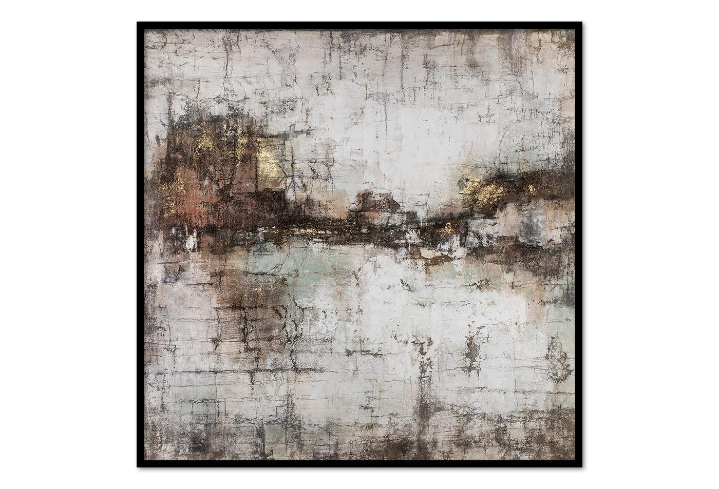 Palette Knife Textures Oil on Canvas 10 with a Black Frame-Esme Furnishings