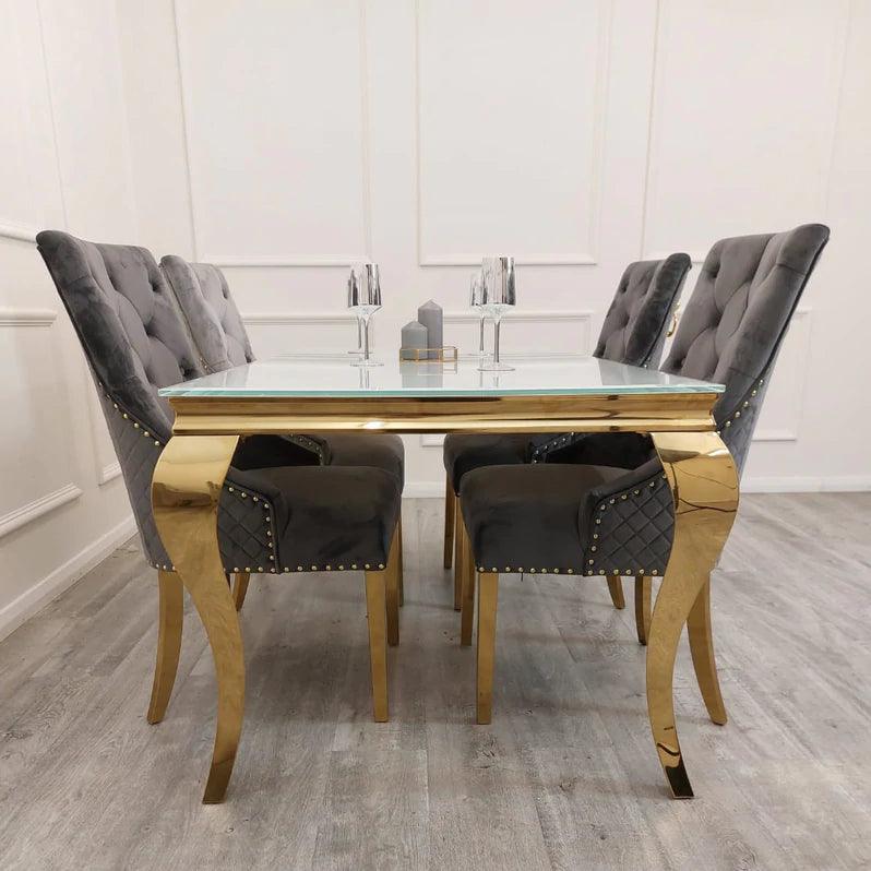 Louis 180cm Marble & GOLD Dining Table - 4 Colours-Esme Furnishings