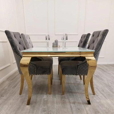 Louis 180cm Marble & GOLD Dining Table - 4 Colours-Esme Furnishings