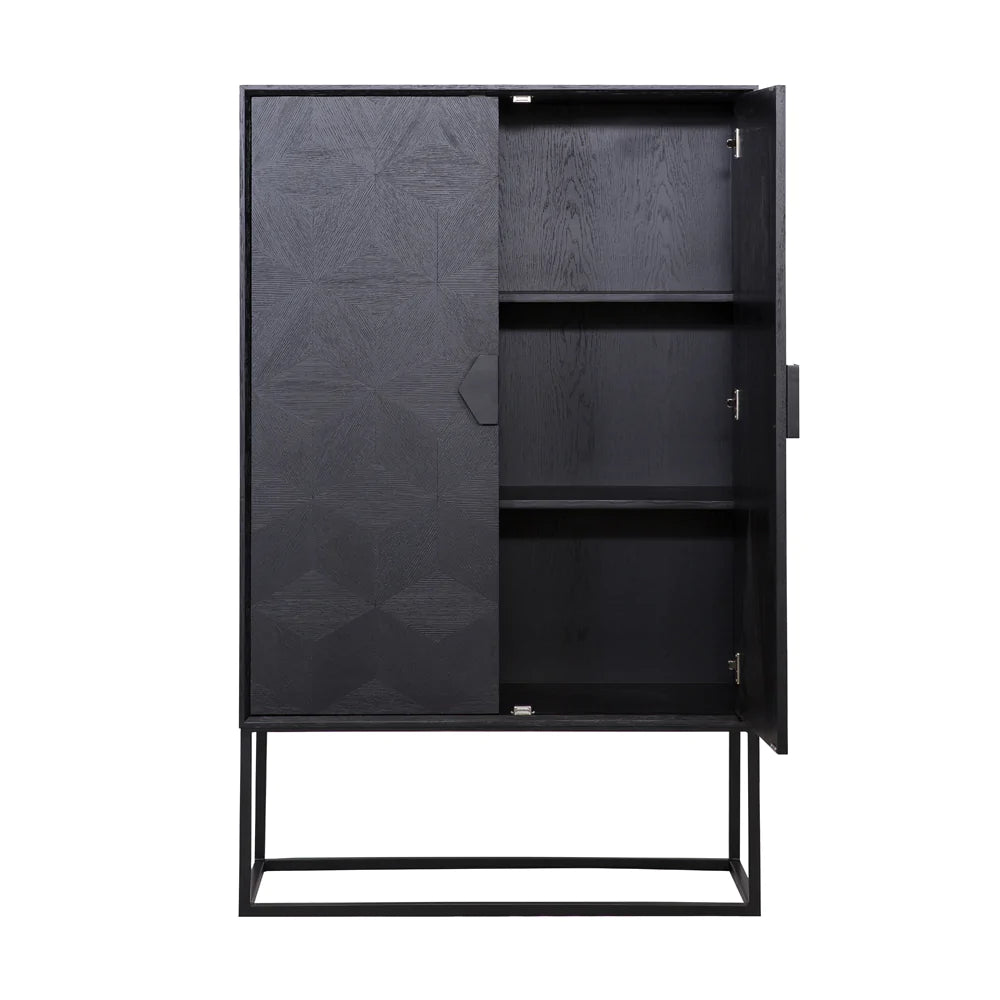 Richmond Blax Oak and Iron Cabinet-Belmont Interiors
