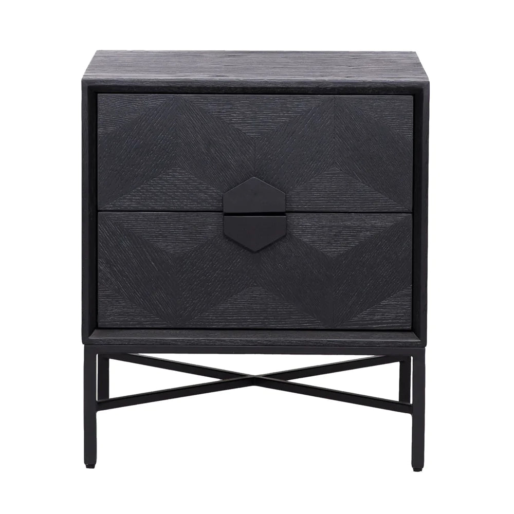Richmond Blax 2 Drawers Black Chest Of Drawers-Belmont Interiors