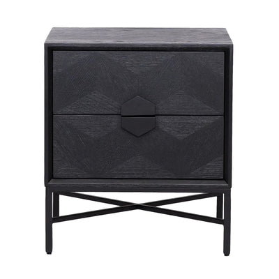 Richmond Blax 2 Drawers Black Chest Of Drawers-Belmont Interiors