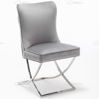 Arianna 180cm White Marble Dining Table + Belgravia Dark Grey Plush Velvet Button Dining Chairs-Esme Furnishings