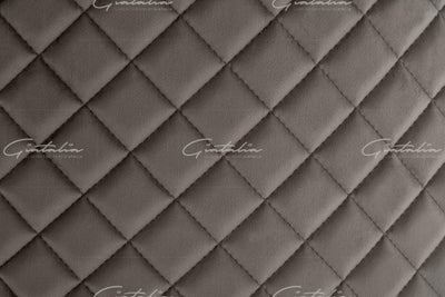 Cambridge Light Grey French Plush Velvet Quilted Back Ring Dining Chair-Esme Furnishings