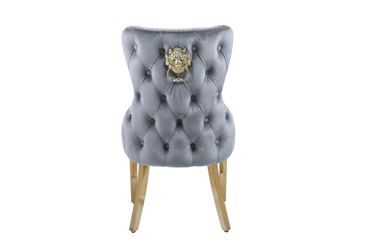 Louis Gold 150cm Ceramic Marble Cream Gold Dining Table With Shimmer Gold Lion Knocker Dining Chairs