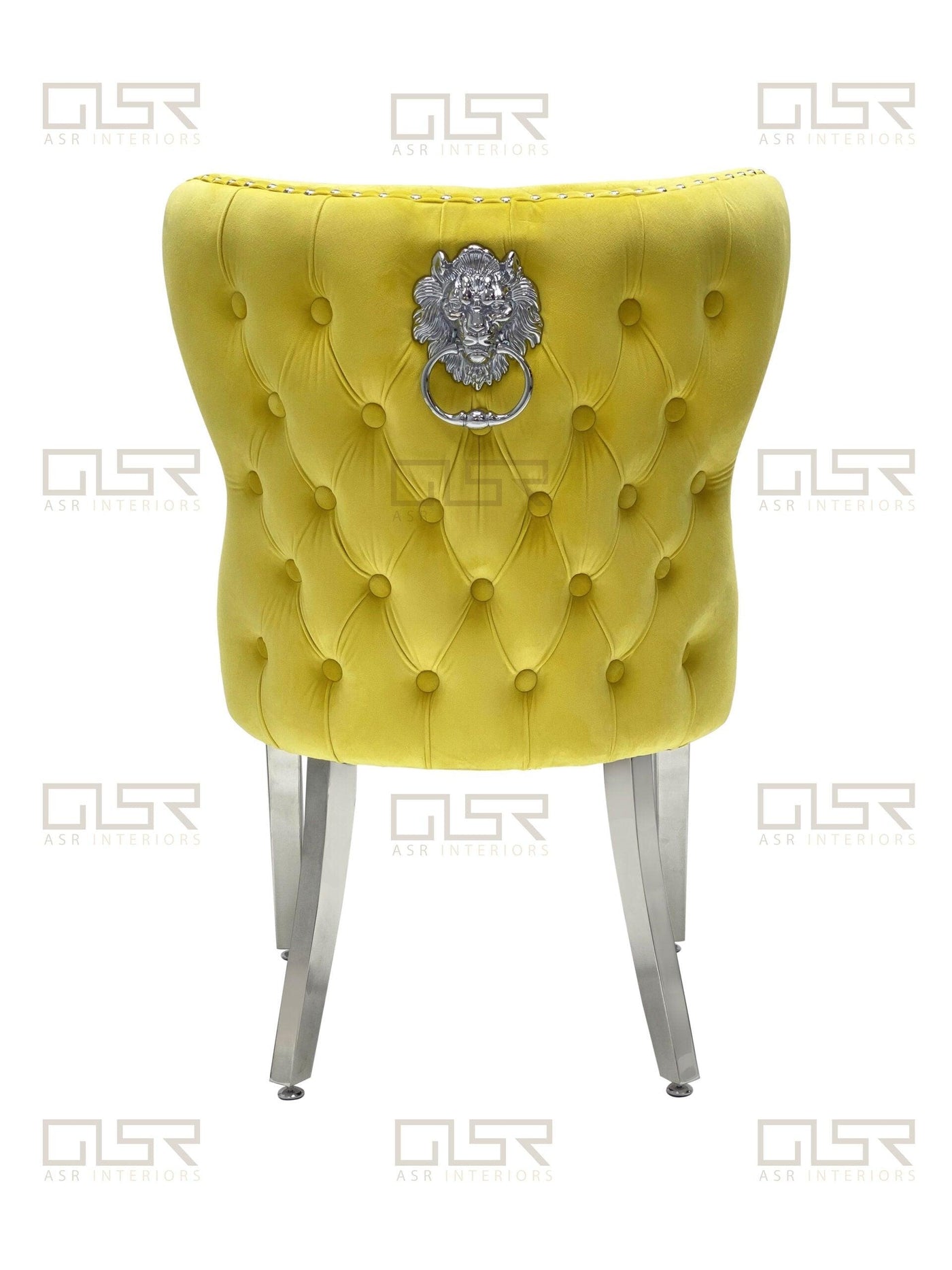 Louis 200cm Grey Marble Dining Table + Valentino Lion Knocker Velvet Chairs-Esme Furnishings