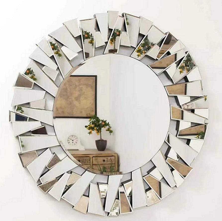 Round Glass Wall Mirror-Esme Furnishings