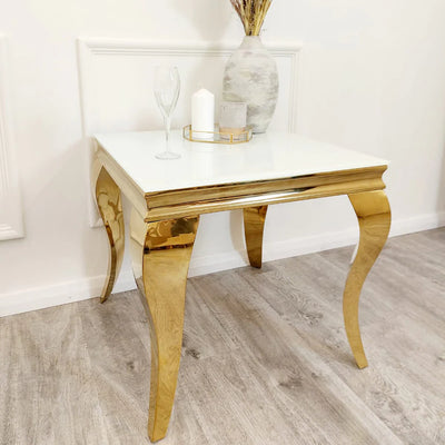 Louis Gold 60cm Ceramic Sintered Stone Lamp End Table - 3 Colors