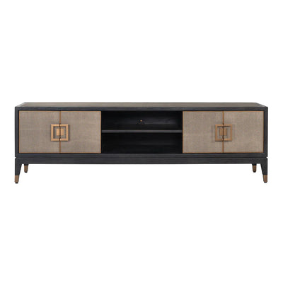 Richmond Interiors Bloomville Shagreen Faux Leather 4 Door TV Unit