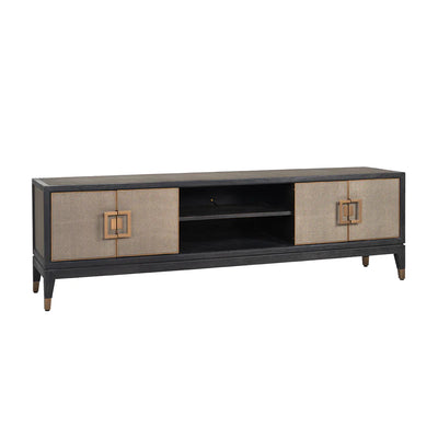Richmond Interiors Bloomville Shagreen Faux Leather 4 Door TV Unit