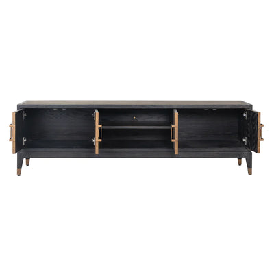 Richmond Interiors Bloomville Shagreen Faux Leather 4 Door TV Unit