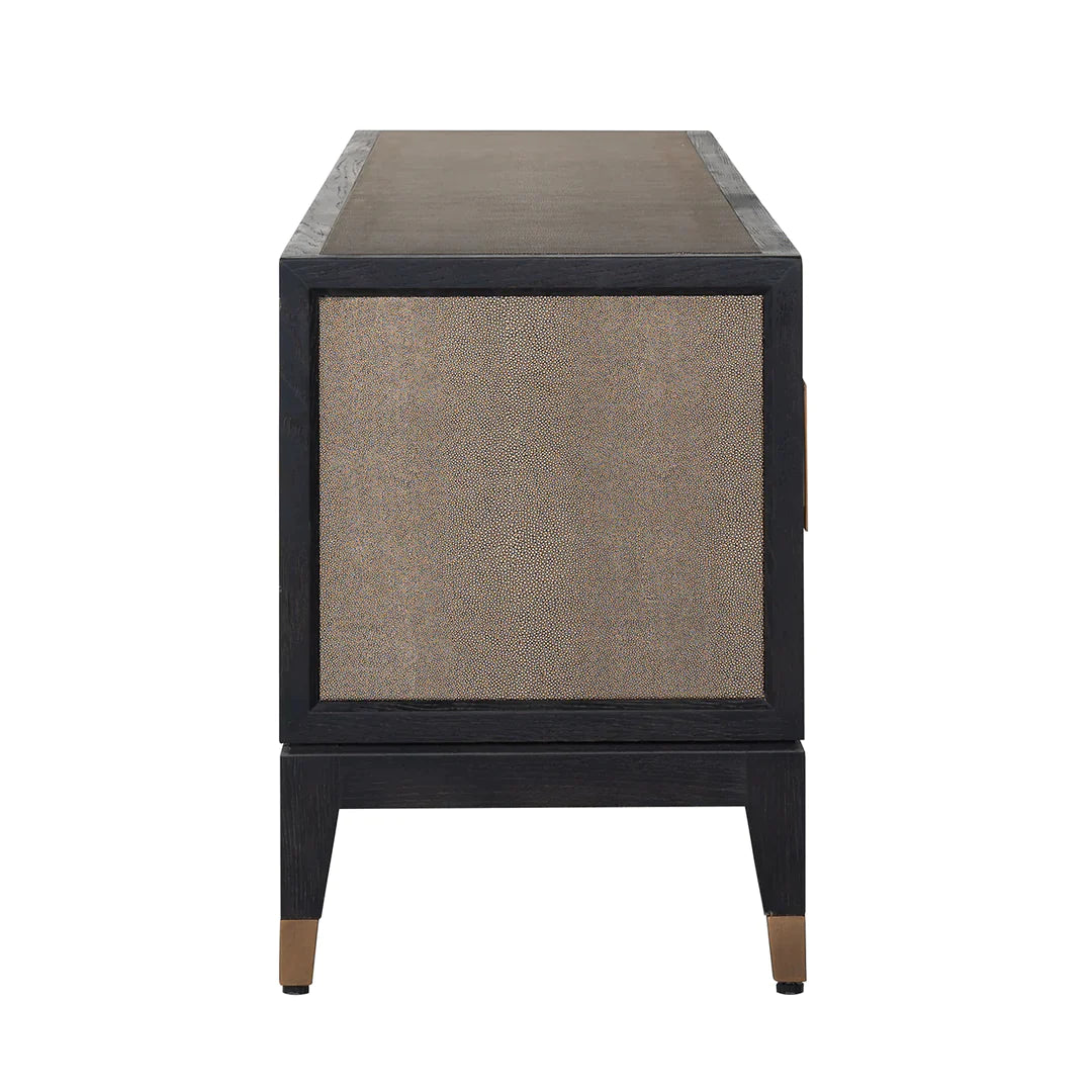 Richmond Interiors Bloomville Shagreen Faux Leather 4 Door TV Unit