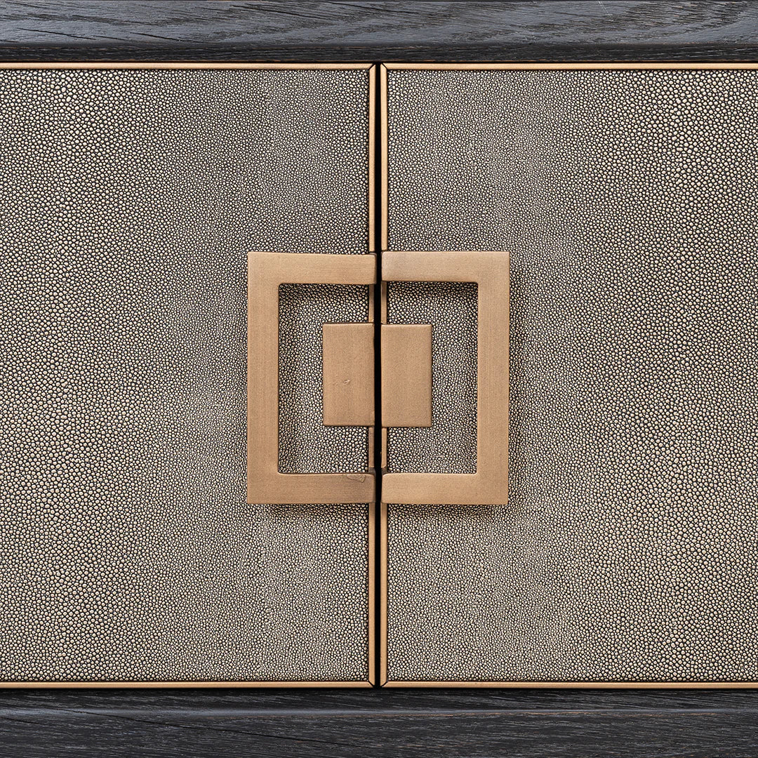 Richmond Interiors Bloomville Shagreen Faux Leather 4 Door TV Unit