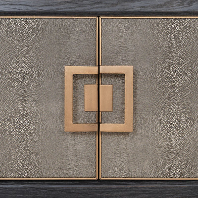 Richmond Interiors Bloomville Shagreen Faux Leather 4 Door TV Unit