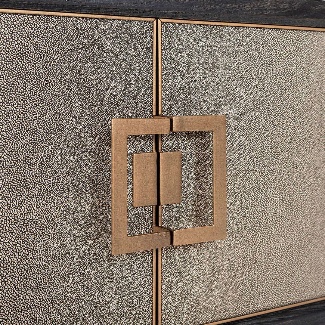 Richmond Interiors Bloomville Shagreen Faux Leather 4 Door TV Unit