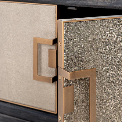 Richmond Interiors Bloomville Shagreen Faux Leather 4 Door TV Unit