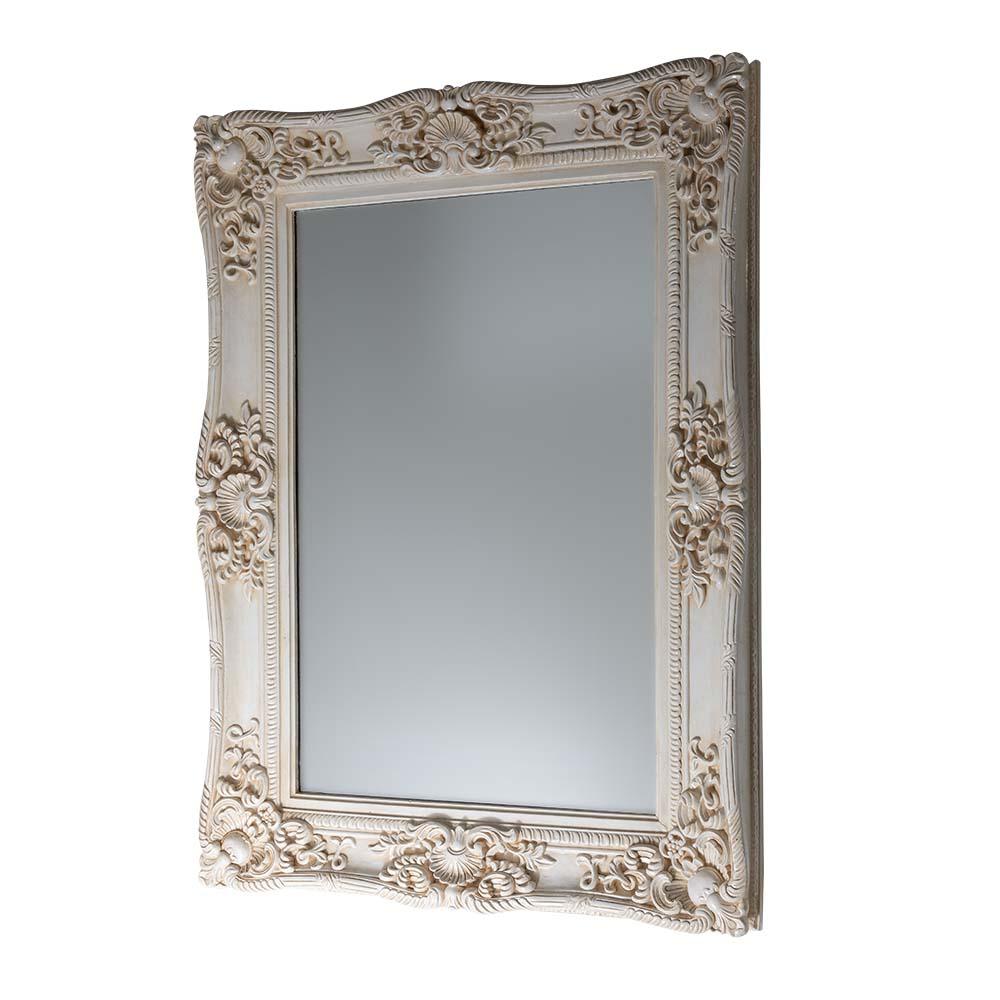 Square White Louis Wall Mirror-Esme Furnishings