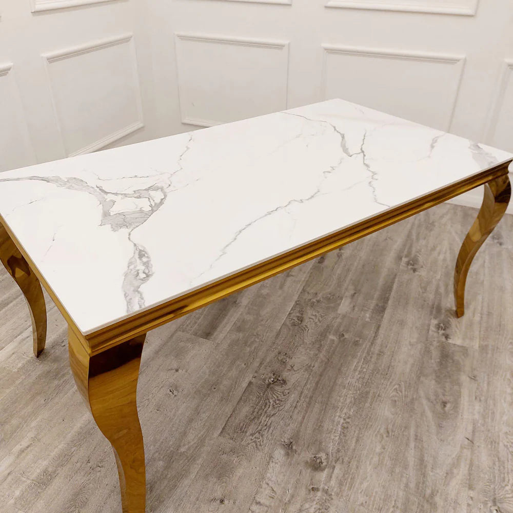 Louis Gold 130cm Ceramic Marble Coffee Table - 3 Colors