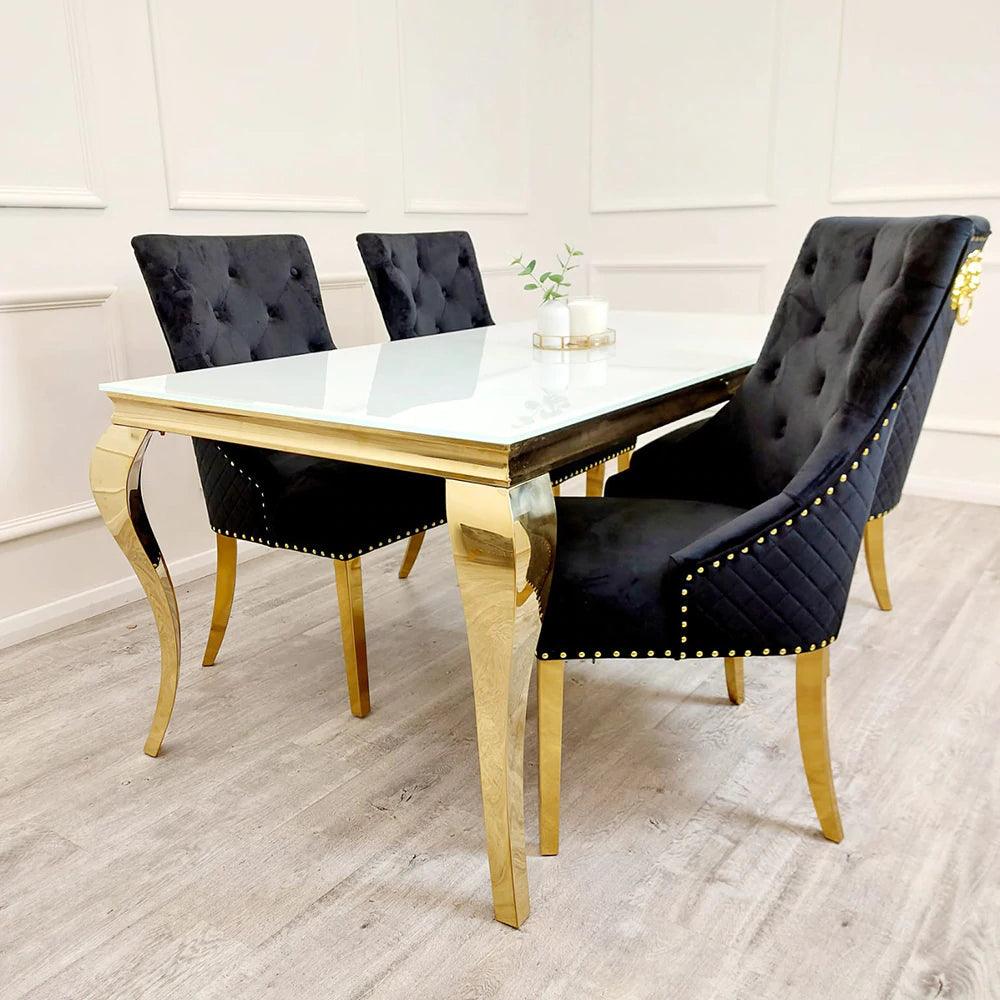 Louis 150cm Marble & GOLD Dining Table - 5 Colours-Esme Furnishings