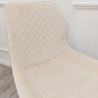 Orion Gold 180cm Dining Table with Polar White Ceramic Marble Top + Luna Plush Velvet Dining Chairs