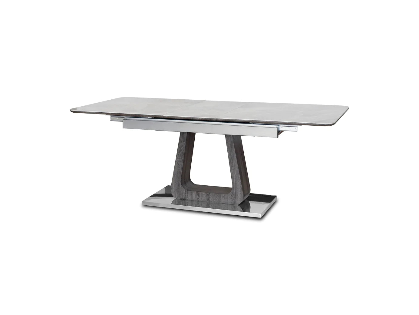 Zermatt 160-200cm Extending Ceramic Grey Marble Dining Table-Esme Furnishings