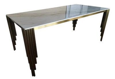 Mayfair 180cm Marble & Gold Dining Table 4 Colours-Esme Furnishings