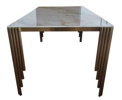 Mayfair 180cm Ceramic Marble & Chrome Dining Table 2 Colours-Esme Furnishings