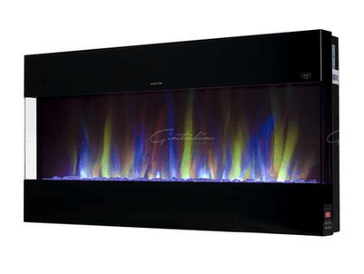Mirage Panoramic Electric Media Wall HD LED Mantel Inset Fire Grey - 60"-Esme Furnishings