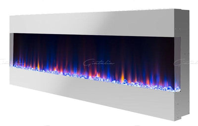 Mirage Panoramic Electric Media Wall HD LED Mantel Inset Fire Grey - 42"-Esme Furnishings