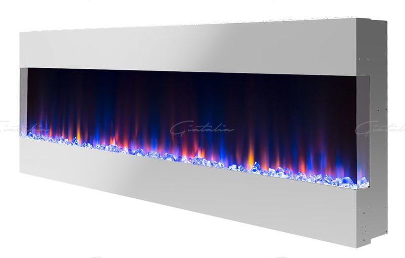 Mirage Panoramic Electric Media Wall HD LED Mantel Inset Fire Grey - 60"-Esme Furnishings