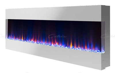 Mirage Panoramic Electric Media Wall HD LED Mantel Inset Fire Grey - 60"-Esme Furnishings