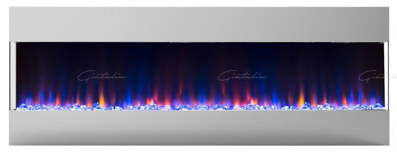 Mirage Panoramic Electric Media Wall HD LED Mantel Inset Fire Grey - 60"-Esme Furnishings