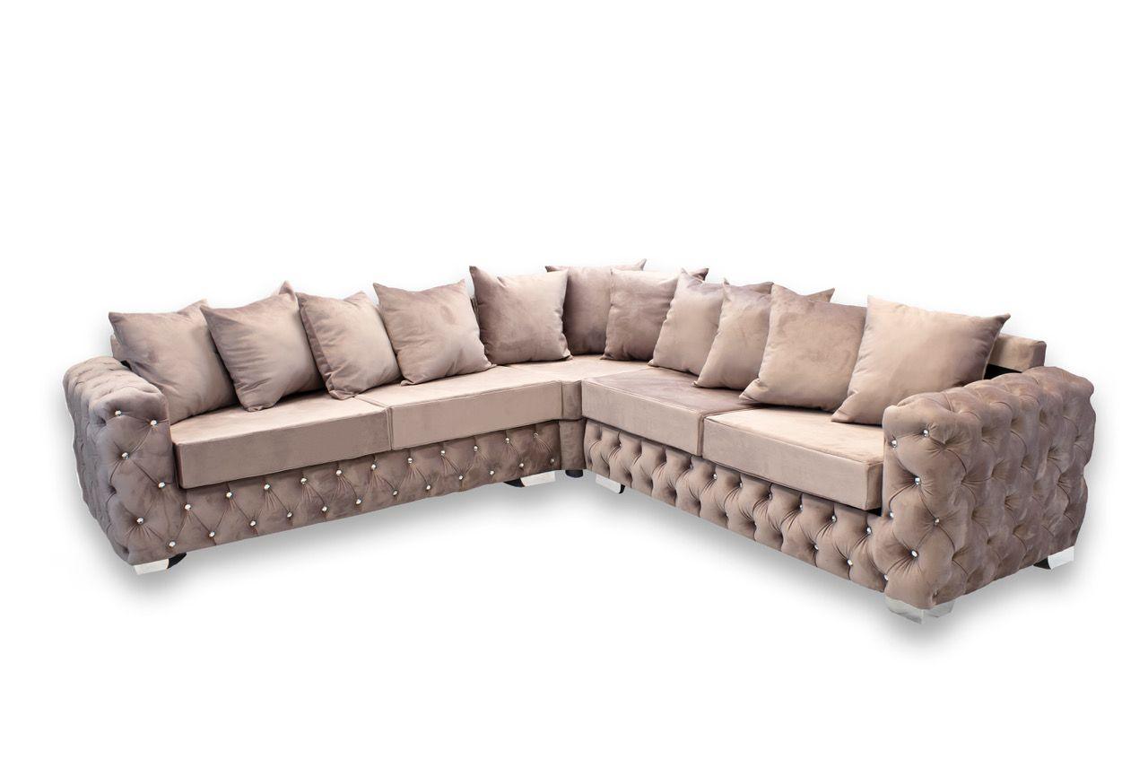 Aston Plush Velvet Sofa Range Collection, 3 Seater, 2 Seater, Corner Sofa-Esme Furnishings