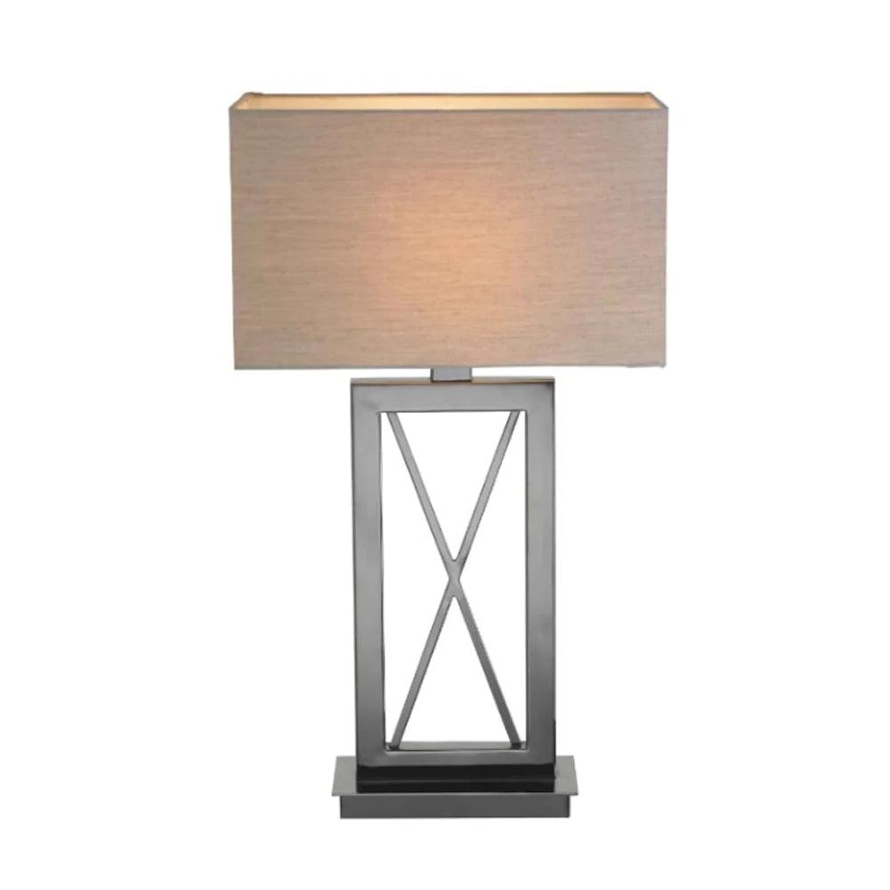 RV Astley Cross Table Lamp Black Nickel-Esme Furnishings