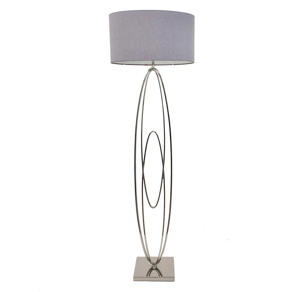 RV Astley Oval Rings Nickel Floor Lamp-Esme Furnishings